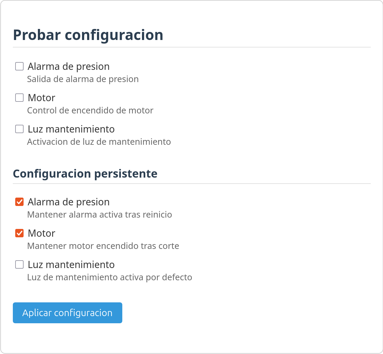 Interface web del captive portal